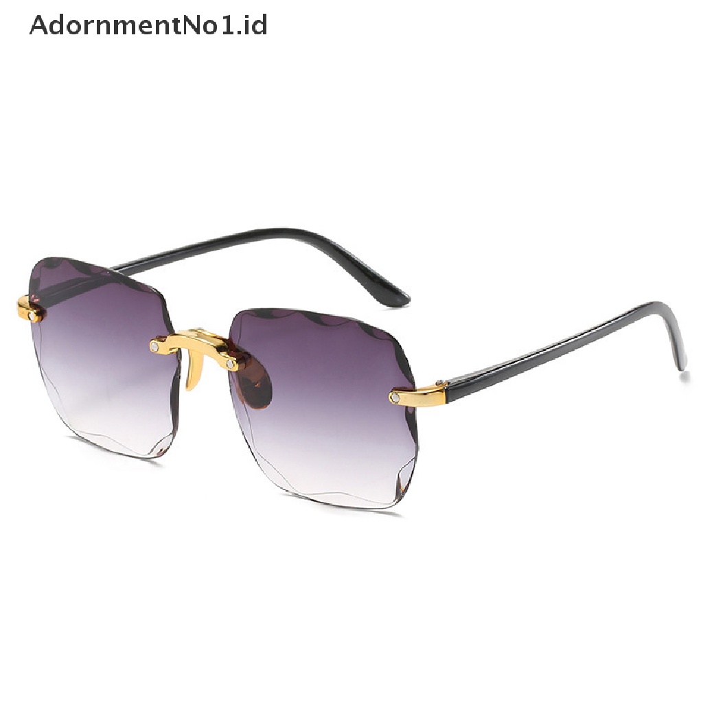 [AdornmentNo1] Uv400 Perlindungan Square Rimless Sunglasses Untuk Wanita Berwarna Frameless Eyewear Musim Panas Vintage Transparan Gradien Kacamata Matahari [ID]