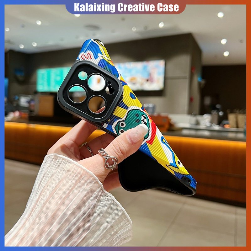 Casing Ponsel Kulit Garis Persegi Untuk iPhone14 Pro Max13 12 11 Xs Max X XR 7per8 Plus 14Plus Lembut Penutup Belakang Motif Toy Story