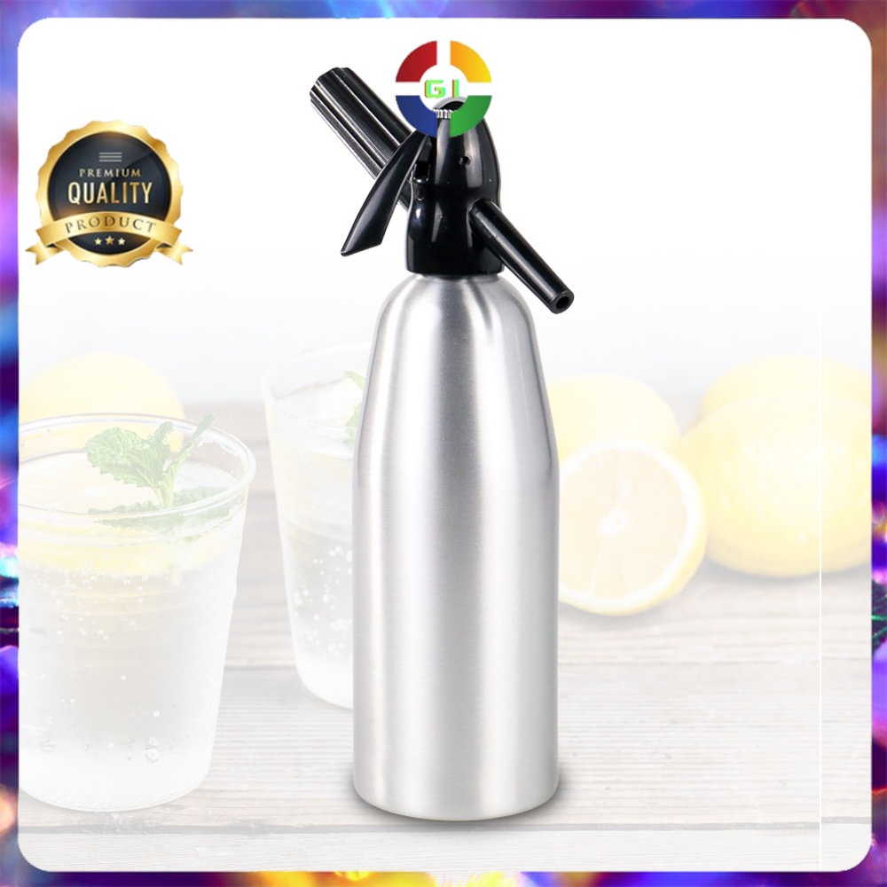 Botol Pembuat Soda Siphon Maker DIY Bartender CO2 1L Silver