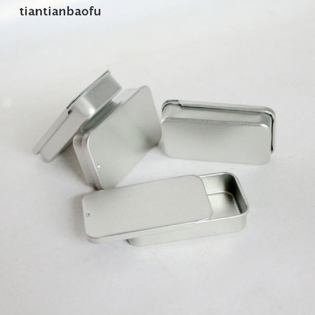 [tiantianbaofu] Kotak Besi Mini Slide Cover Kotak Penyimpanan Perhiasan Pernikahan Pill Case Portable Tin Box Butik