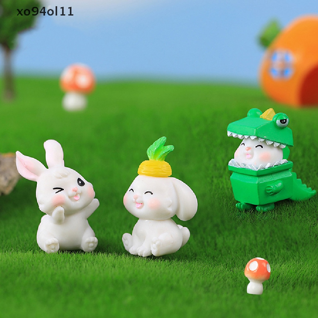 Xo 1Pc Patung Kelinci Model Hewan Pemandangan Mikro Dekorasi Rumah Miniatur OL