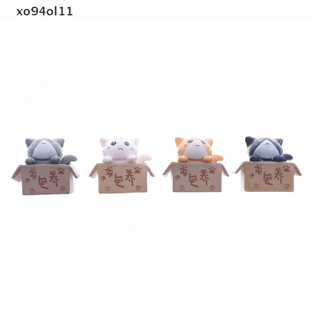 Xo 1PC Ornamen Resin Model Kucing Mini Boneka Miniatur Gaya Mediterania OL