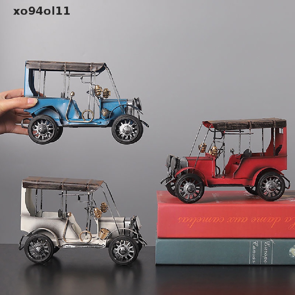 Xo Vintage Iron Art Old Model Mobil Craft Desktop Ornamen Koleksi Mainan Anak Hadiah OL