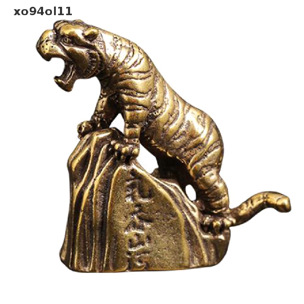 Xo Tiger Casg Animal Figurine Metal Retro Patung Dekorasi Desktop Hadiah OL