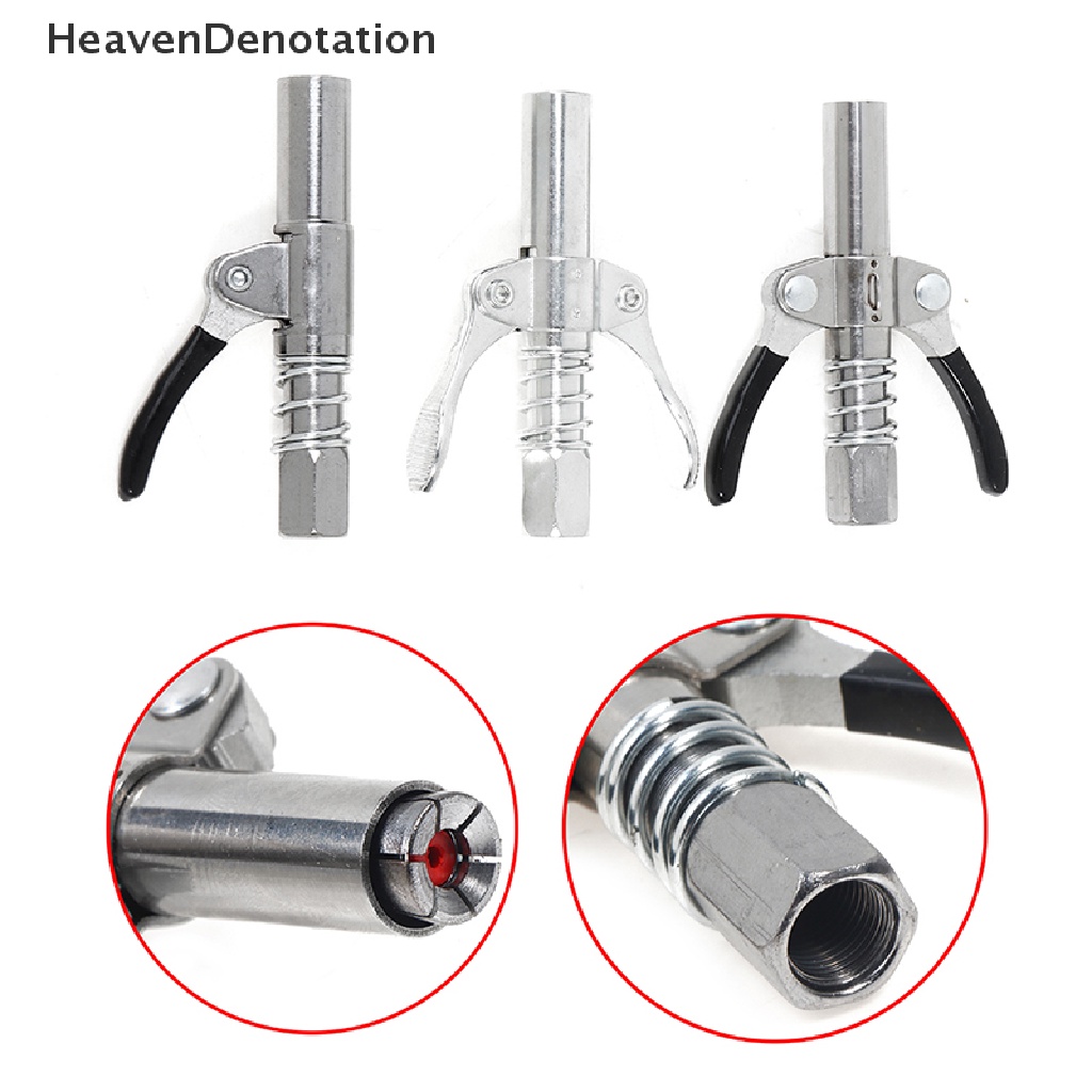 [HeavenDenotation] Heavy-duty Quick Release Grease Gun Coupler Dua Tekan Mudah Didorong Aksesoris HDV