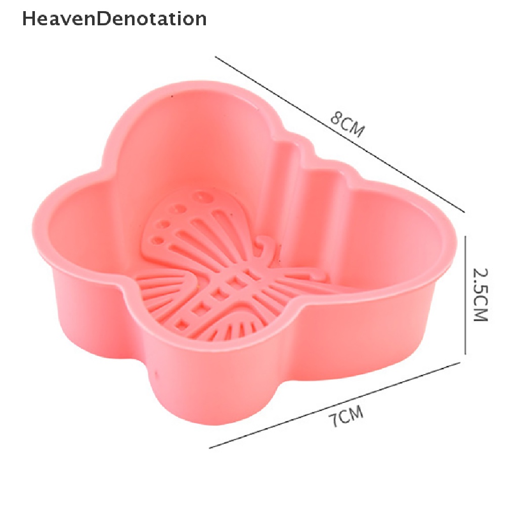 [HeavenDenotation] 4pcs Cetakan Silikon Bentuk Kupu-Kupu Cetakan Cupcake Baking PJelly Egg Tart Mold HDV