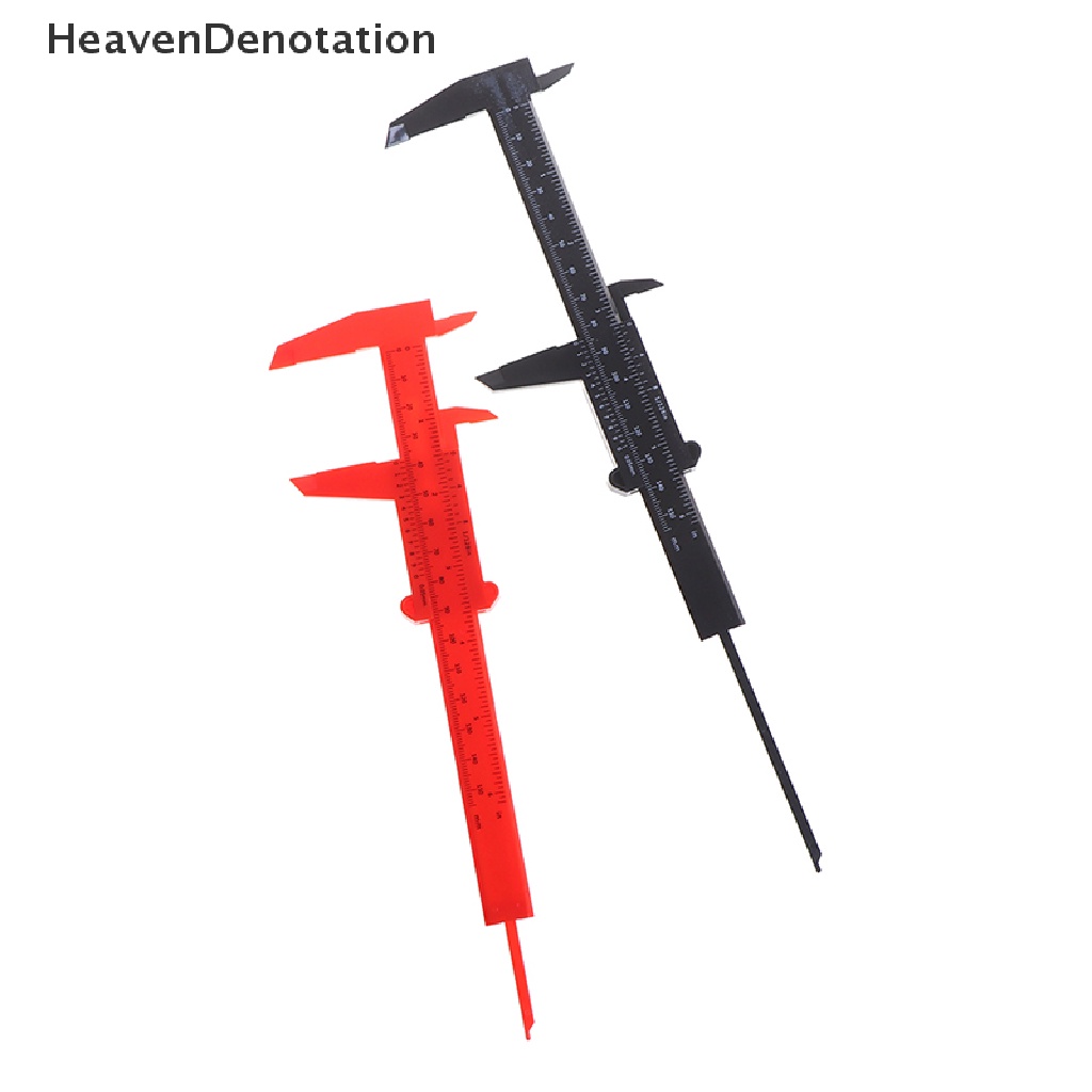 [HeavenDenotation] 0-150mm Skala Penggaris Ganda Plastik Vernier caliper Ukur Siswa Alat Penggaris HDV