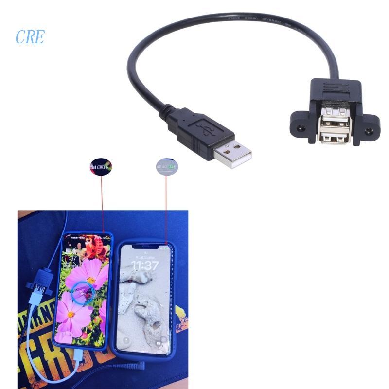 Cre USB Splitter, Kabel Charger USB, USB A 2.0 Male to Dual USB Female Jack Y Splitter Charging Cable Untuk Laptop/Mobil/Data