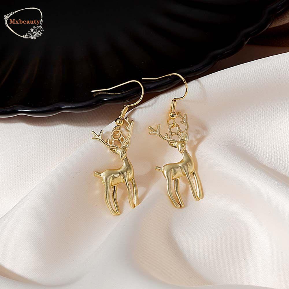 Mxbeauty Anting Natal Hadiah Natal Elk Ikatan Simpul Berlian Imitasi Christmas Ear Hook
