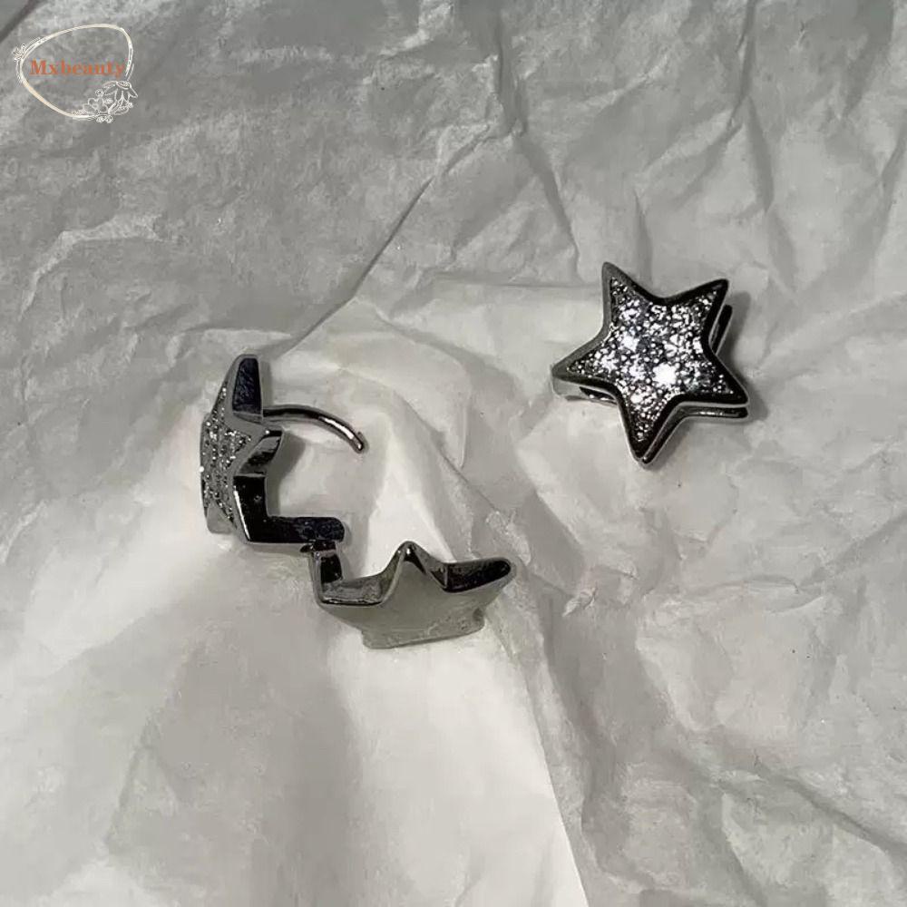 Mxbeauty Pentagram Bintang Stud Anting-Anting Manis Sederhana Pesta Fashion Desain Zirkon Telinga Stud Warna Solid Lady Peri Telinga Tulang Kuku