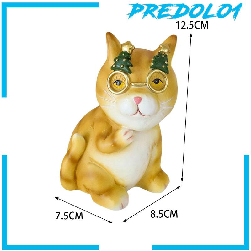 [Predolo1] Patung Hewan Taman Patung Kucing Koleksi Untuk Dekorasi Kabinet Rak Buku