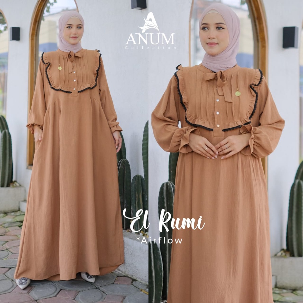 Gamis Basic El Rumi Cringkle Anum Collection