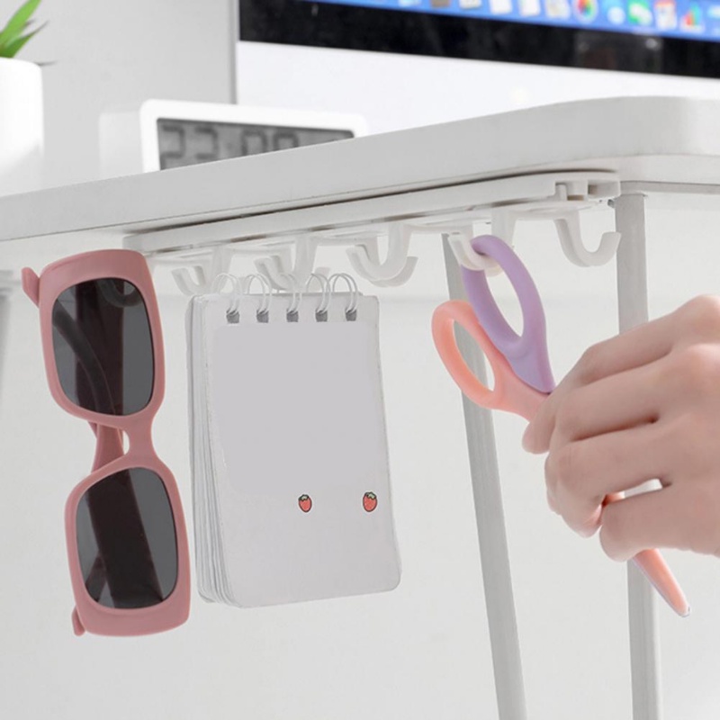 Kreatif Stretchable Double Row Hook/Putih Perekat Diri Hemat Ruang Rak Gantung Rumah Tas Tangan Handuk Penyimpanan Organizer