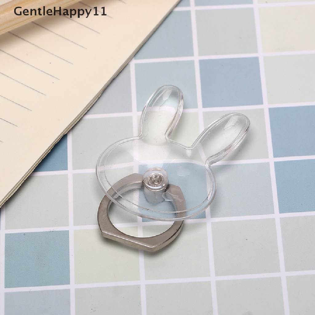 Gentlehappy 1pc Pegangan Jari Ponsel Transparan Lucu rotag ring stand holder Aksesoris id