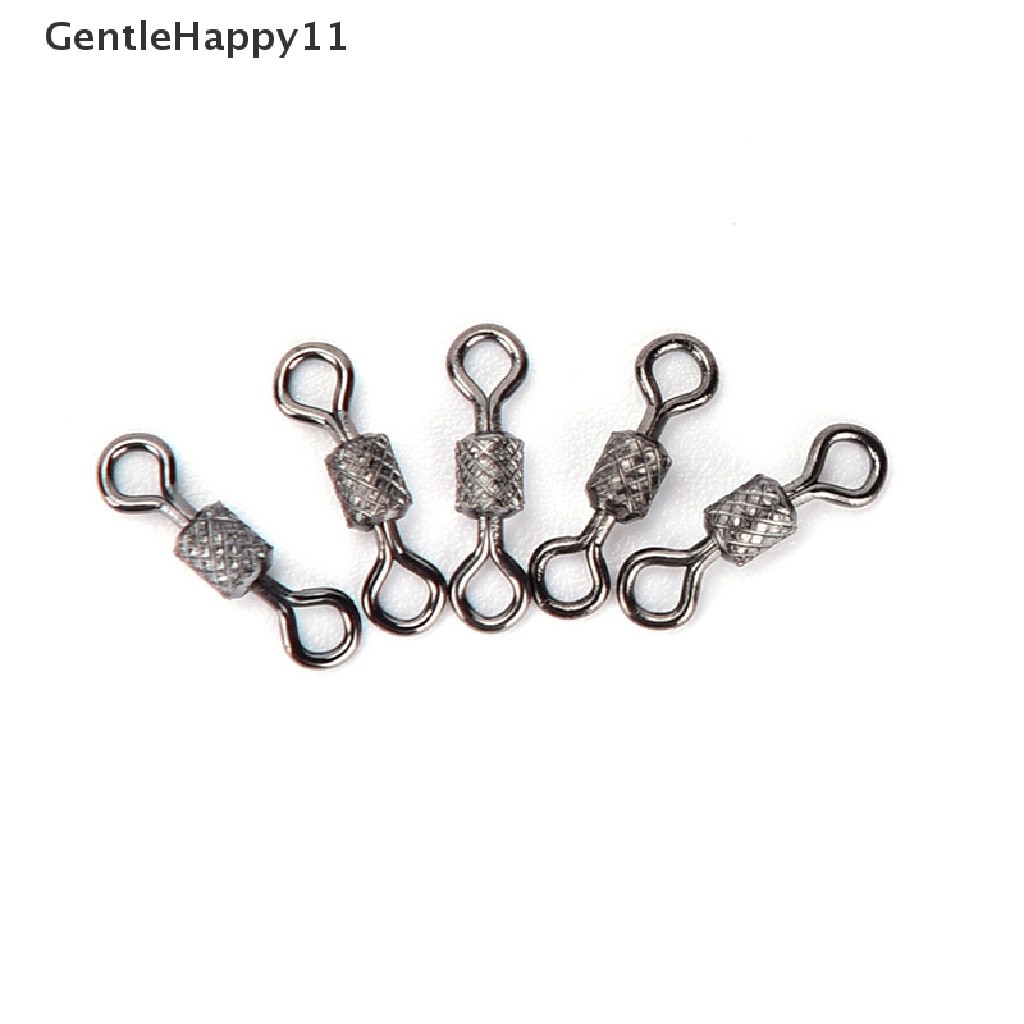 Gentlehappy 50pcs Memancing Putar knurling Konektor bearing swivel fishhooks Aksesoris id