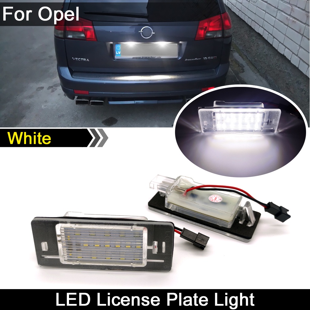 2pcs Lampu Plat Nomor Plat LED Putih Lampu Untuk Opel Vectra C Estate200222003 2004 2005 2006 2007 2008