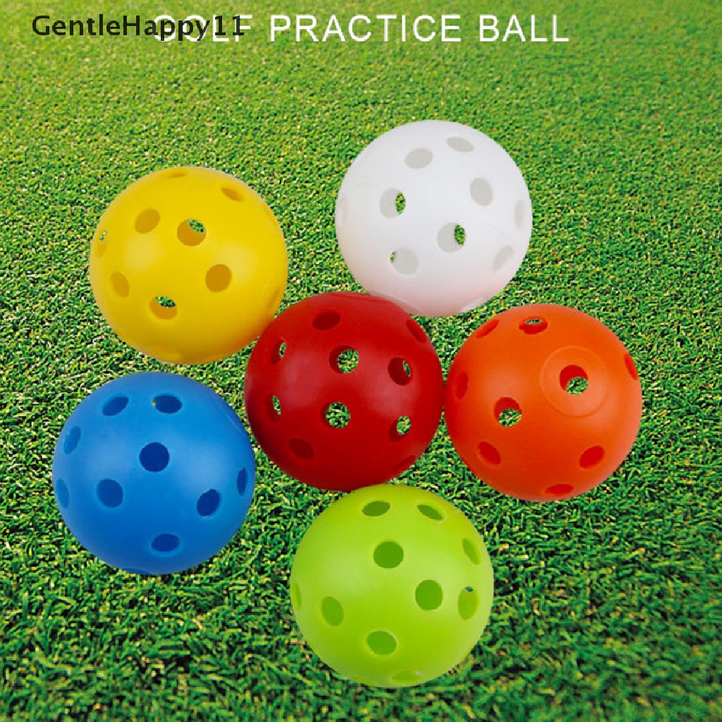 Gentlehappy 10Pcs Bola Golf Indoor Outdoor Whiffle Airflow Bola Latihan Golf id