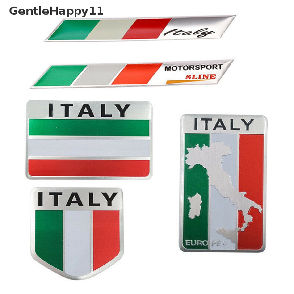 Gentlehappy Aluminium 3D Metal ITALY Italian Flag Stiker Emblem Badge Decal Mobil Hias id