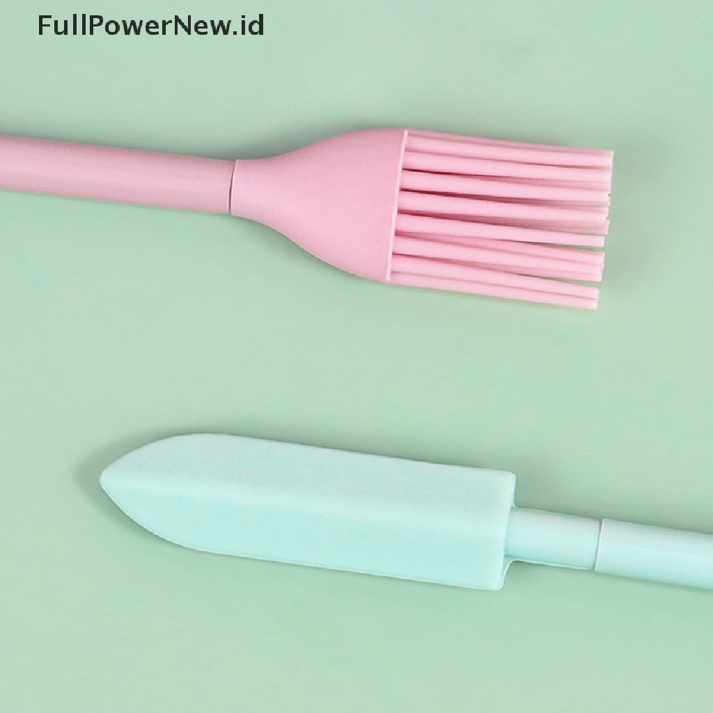 Power Silicone Mini Spatula Jar Scraper Scoop Tip Sendok Kosmetik Berkepala Dua Panjang ID