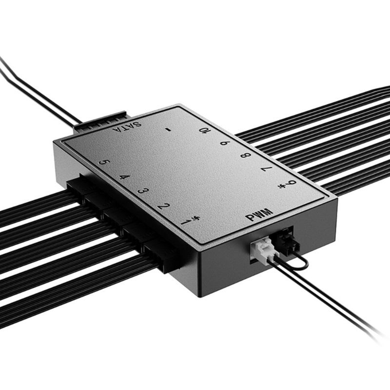 Cre Kabel Power Supply Kipas PWM 4Pin 1sampai10 Fan Hub Splitter Port Casing PC Kabel Ekstensi Motherboard Internal