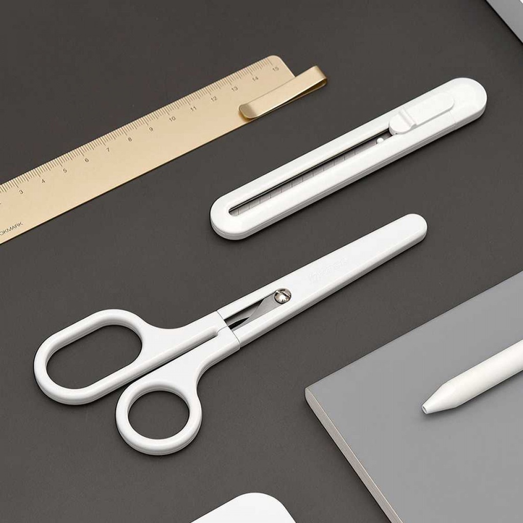 Set Cutter dan Gunting Pemotong Kertas Dengan Tutup Office Stationery