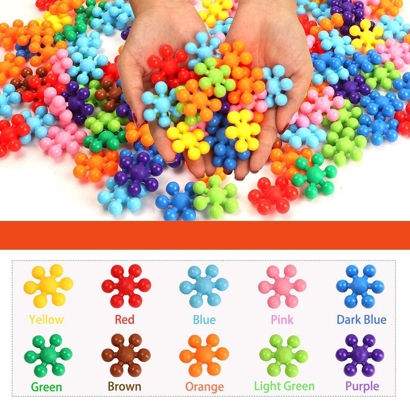 100 Pcs Colorful 3D Plum Blossom Blok Bangunan Batu Bata Mainan Edukasi Perakitan Interconnecting Puzzle Toy