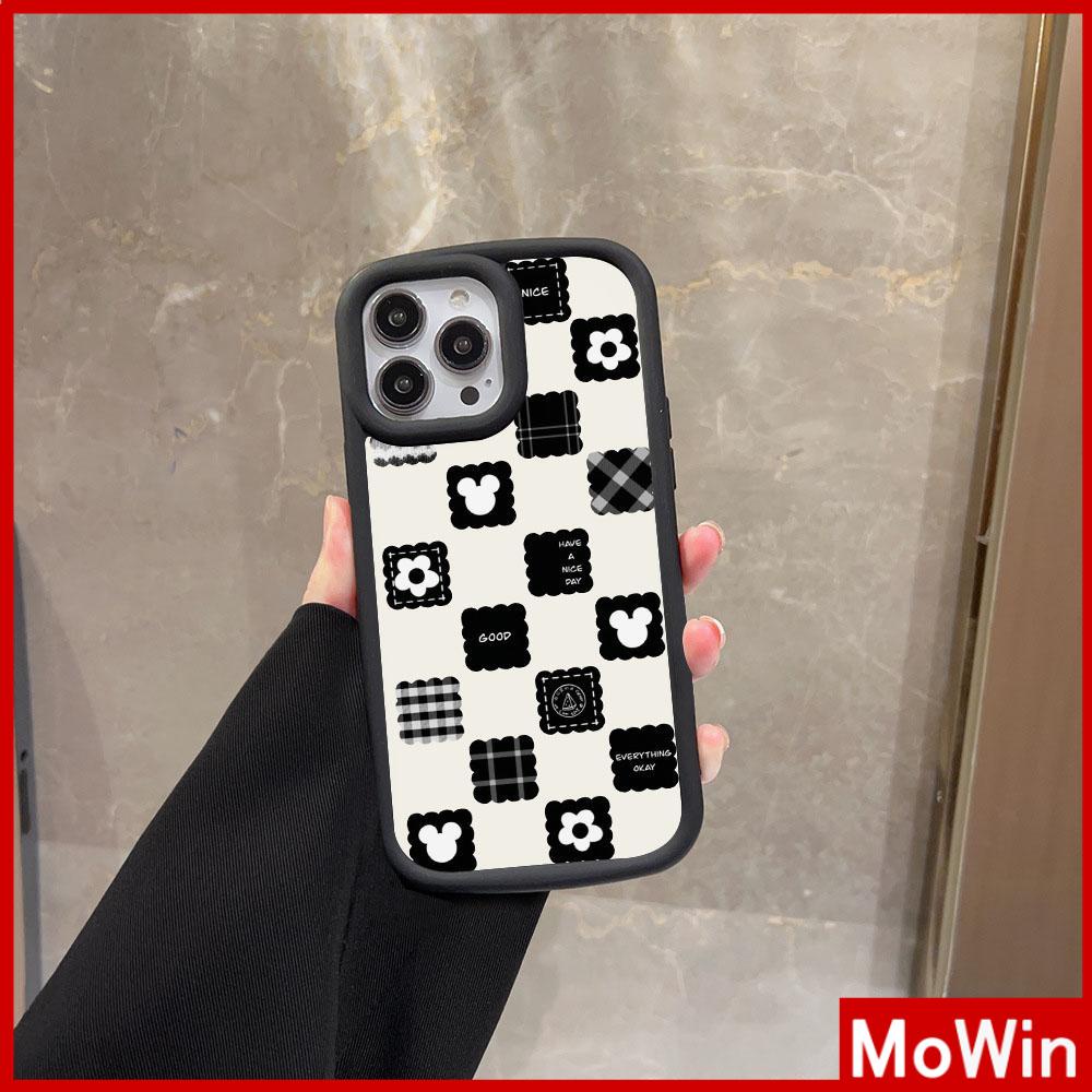 For iPhone 14 Pro Max iPhone Case Matte TPU Soft Case Black Beige Shockproof Protection Camera Cartoon Checkered Compatible with iPhone 13 Pro max 12 Pro Max 11 xr xs max 7Plus