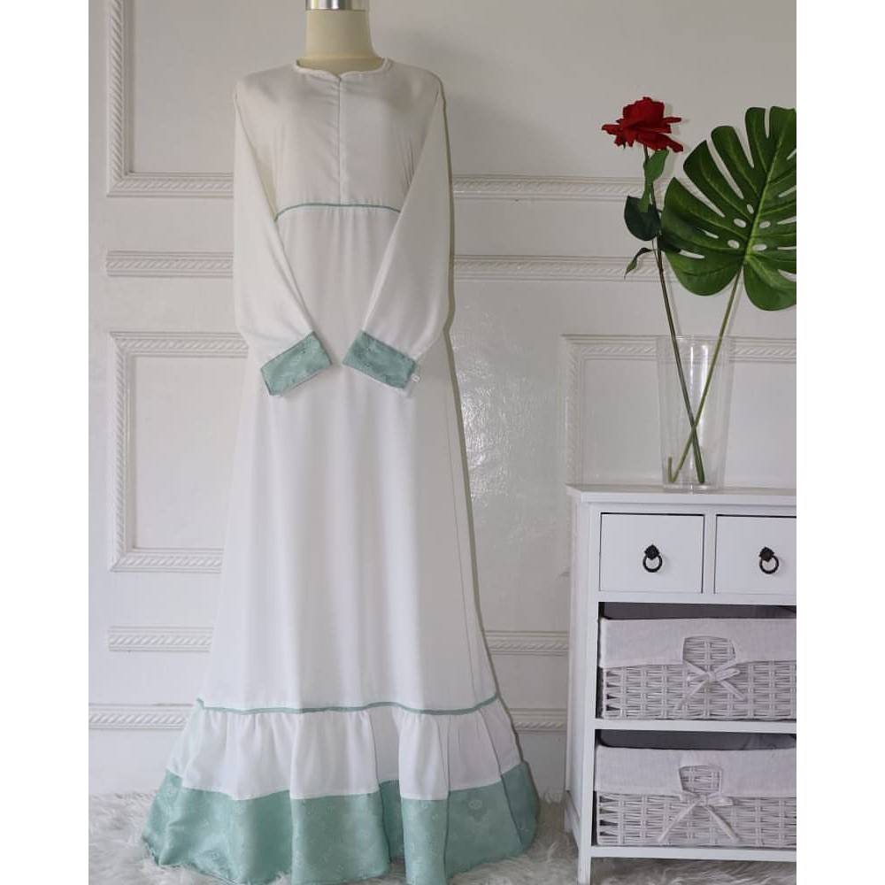 GAMIS AMYRA KOMBINASI 2 WARNA /GAMIS PESTA /GAMIS JAGUARD