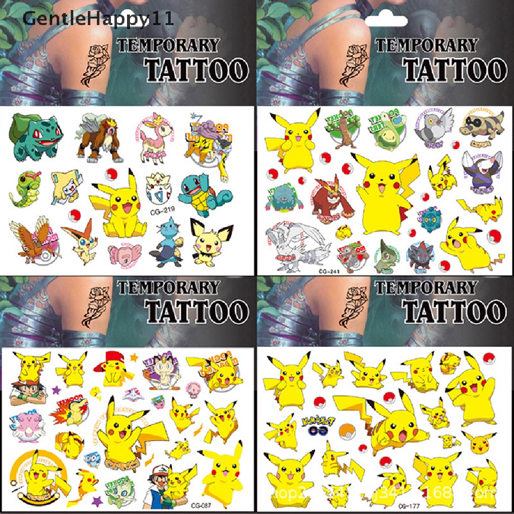 Gentlehappy Anime Pikachu Pokemon Stiker Tato Kartun Stiker Pesta Untuk Anak id