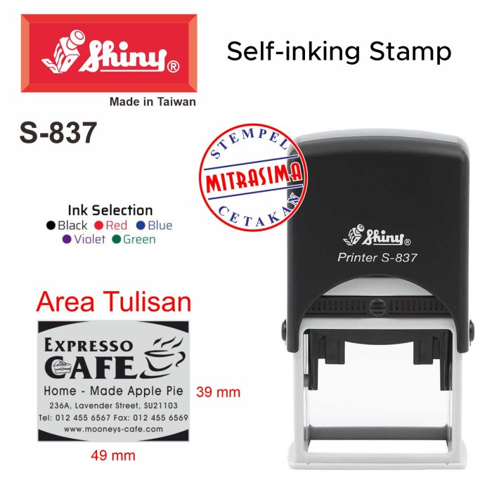 

Stempel Shiny S-837 ( Shiny bentuk persegi S837 Tipe S 837 )