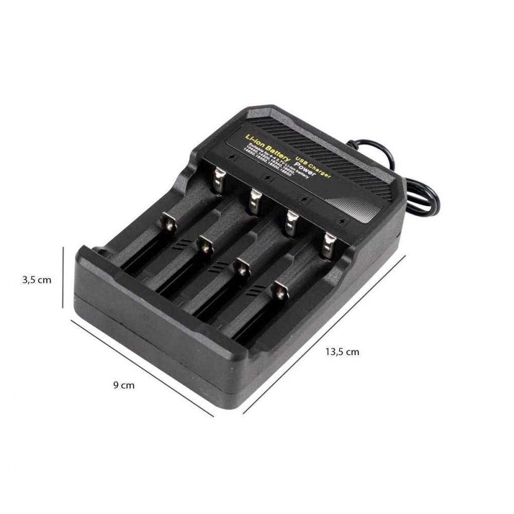 Charger Baterai Cas USB Lithium 18650 4 Slot