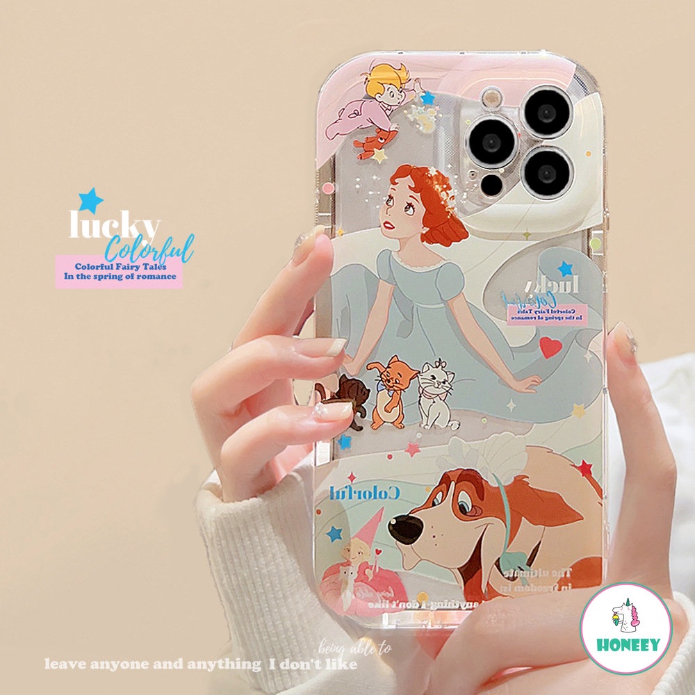 IPHONE Casing Princess Disney Kartun Mewah Kompatibel Dengan Iphone14 13 12 11 Pro Max 14 Pro Plus Shockproof Soft Cover Pelindung