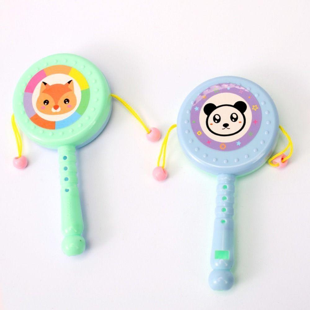 Lanfy Kartun Rattle Multicolor Novelty Mainan Edukasi Dini Perkusi Alat Musik Hadiah Hari Anak Perlengkapan Pesta Orang Tua-Anak Mainan Anak Kid Rattle Drum Musical