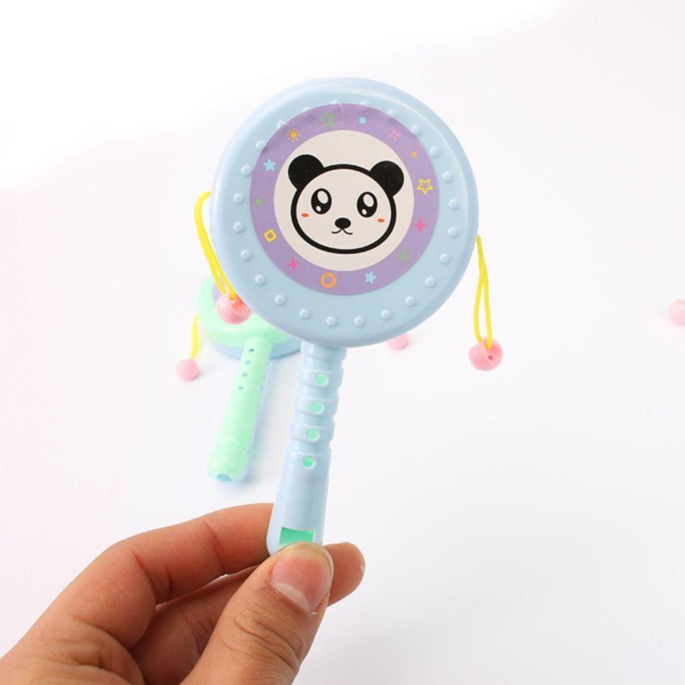 Lanfy Kartun Rattle Multicolor Novelty Mainan Edukasi Dini Perkusi Alat Musik Hadiah Hari Anak Perlengkapan Pesta Orang Tua-Anak Mainan Anak Kid Rattle Drum Musical