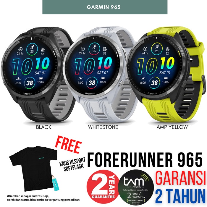 Garmin Forerunner 965 FR965 AMOLED Touch Screen Music Garansi TAM