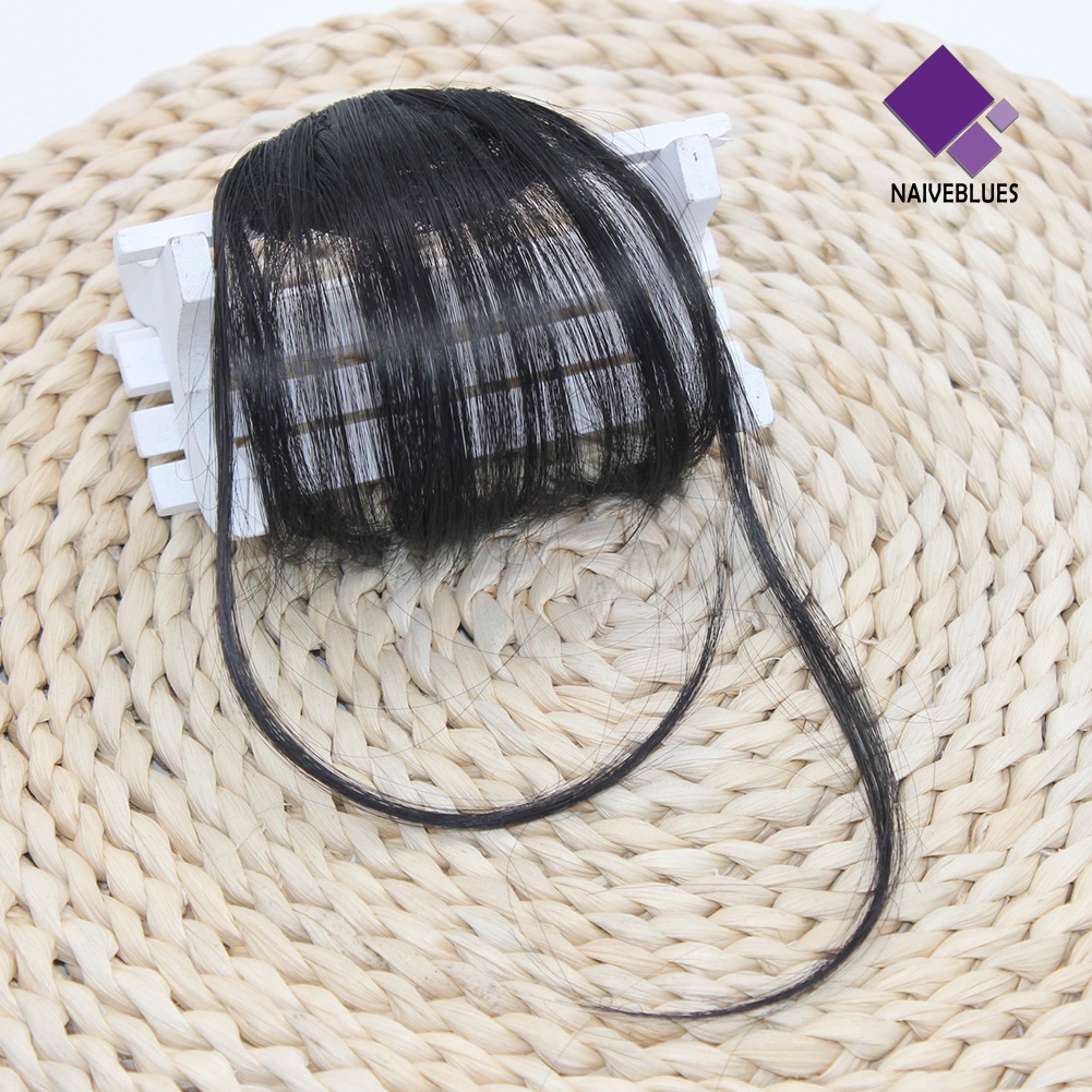 &lt; Naiveblues &gt; Wanita Palsu Hair Clip Air Bangs Wig Full Rapi Fringe Extension