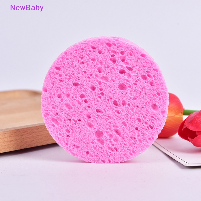 Newbaby Serat Tanaman Alami Cuci Muka Pembersih Spons Bulat Alat Makeup Kecantikan Pink ID