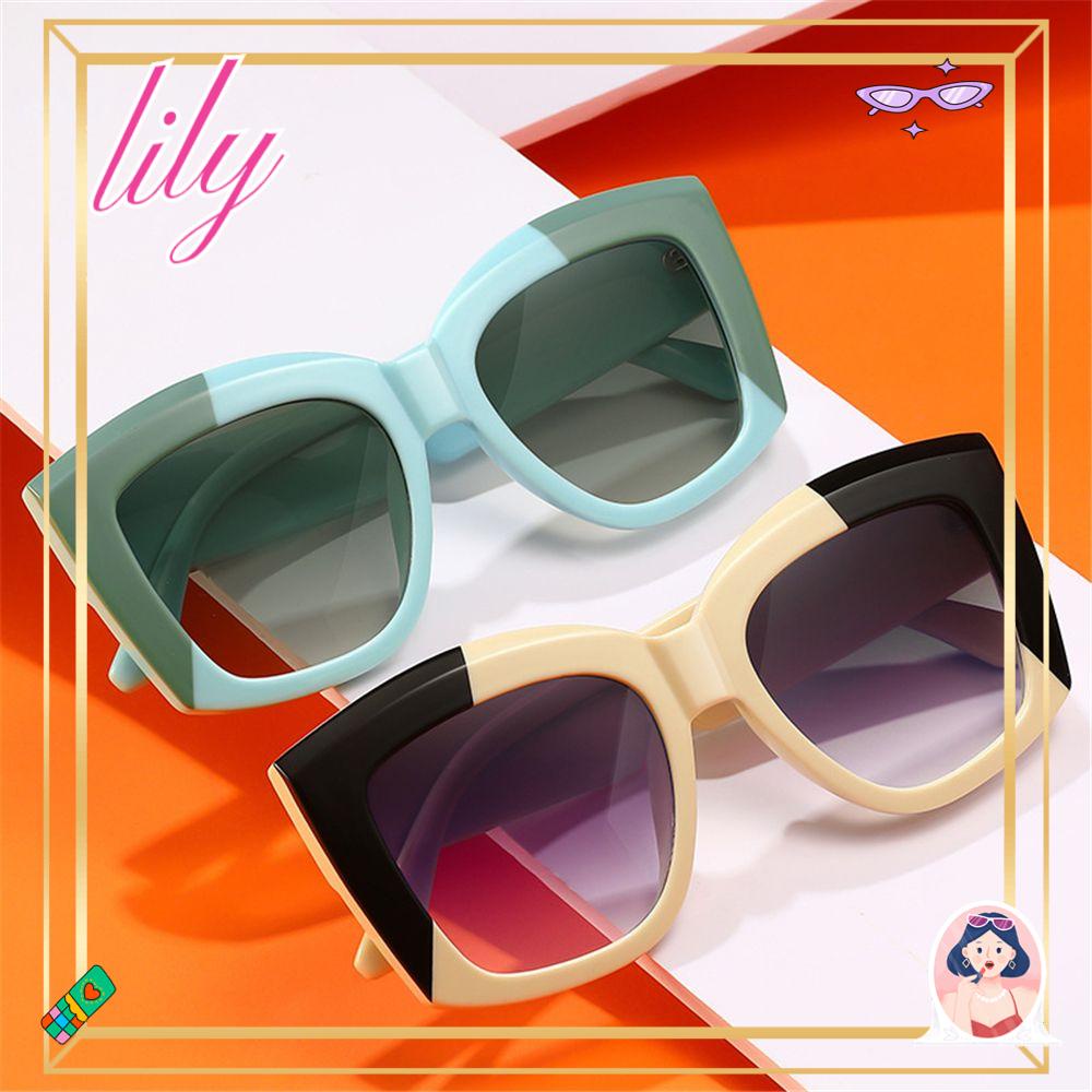 Lily Kacamata Hitam Untuk Wanita Desain Vintage Perlindungan UV400 Kacamata Matahari Persegi