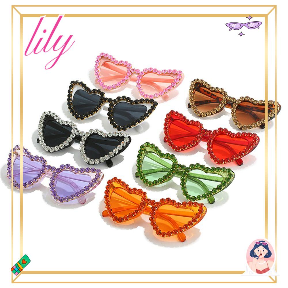 Lily Heart Kacamata Retro Love Heart Ladies Eyewear Hip Hop Sunglasses Untuk Wanita