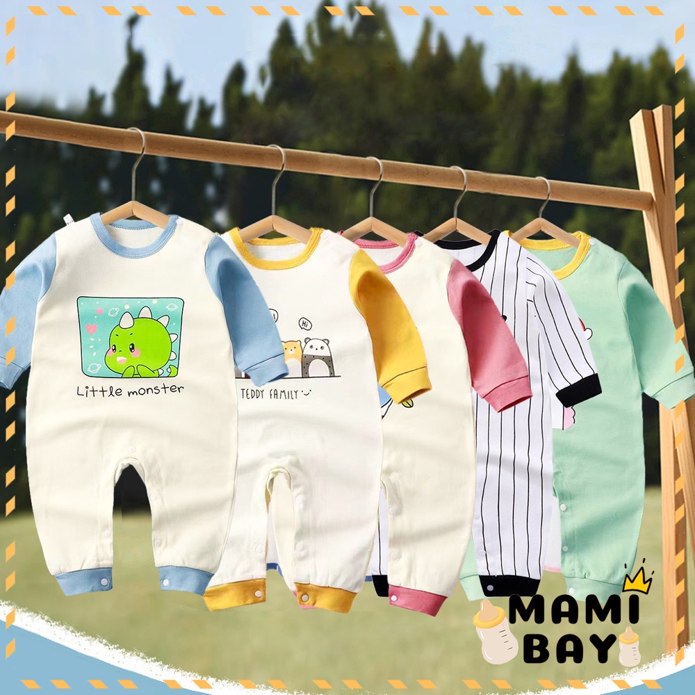 OKEYI baju bayi Jumper pendek bayi motif lucu bodysuit bayi newborn