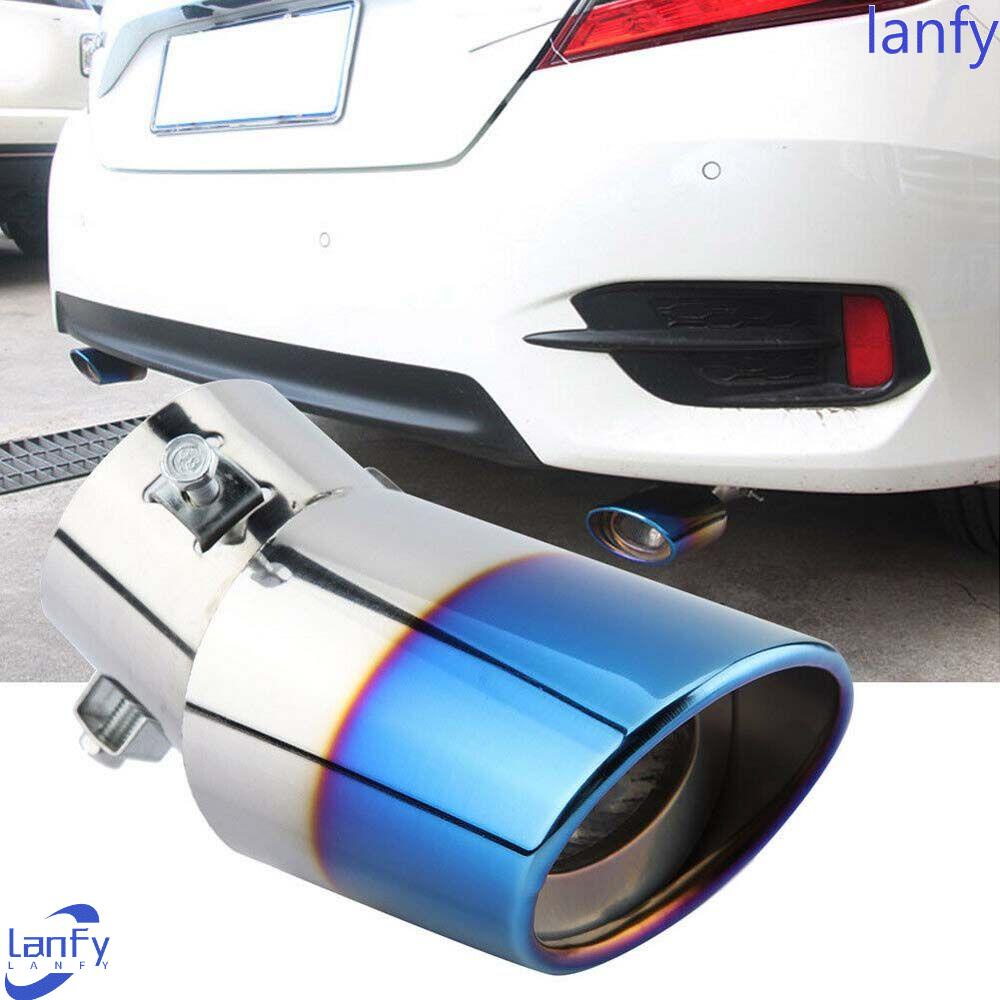 Lanfy Muffler 1PC Bulat Chrome Ekor Pipa Aksesoris Mobil Turbo Muffler Kendaraan Refit Device Dekorasi Mobil Knalpot Knalpot Mobil