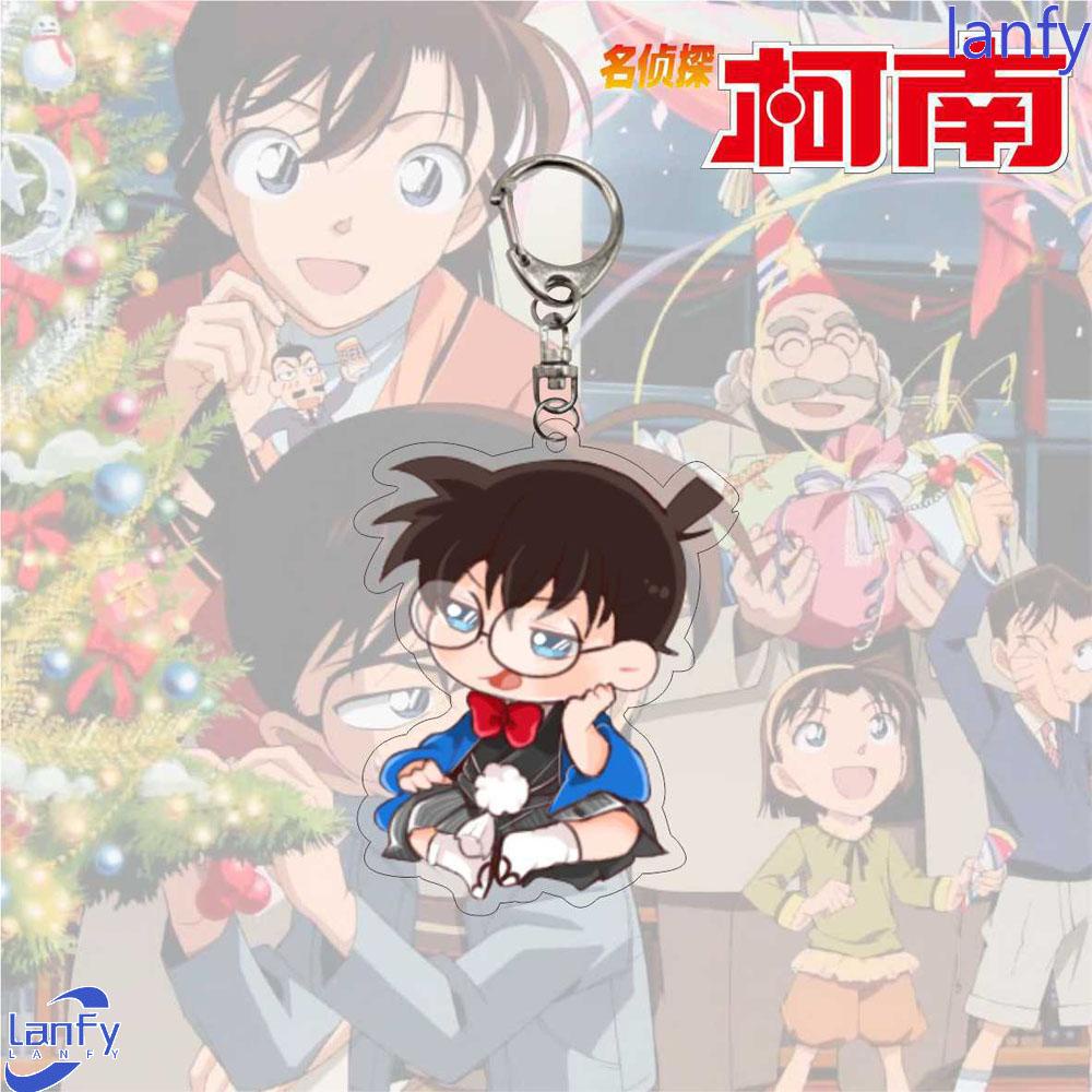 Lanfy Conan Gantungan Kunci Shinichi Untuk Anak-Anak Miniatur Detektif Conan Scultures Darah Panas Anime Key Ring