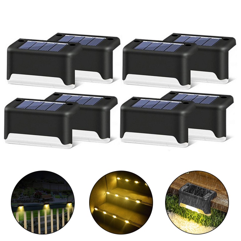 4pcs solar Lampu LED Outdoor Lampu Taman IP65 Waterproof solar Step Deck Light Lamp Sunlight Dekorasi Halaman Lampu Taman Tenaga Surya