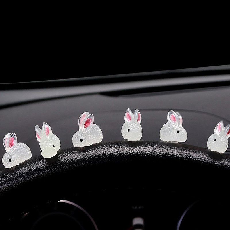 Prt 2PCS Hiasan Bercahaya Mobil Bunny Car Cute Style Healing Dekorasi Interior Mobil PRT