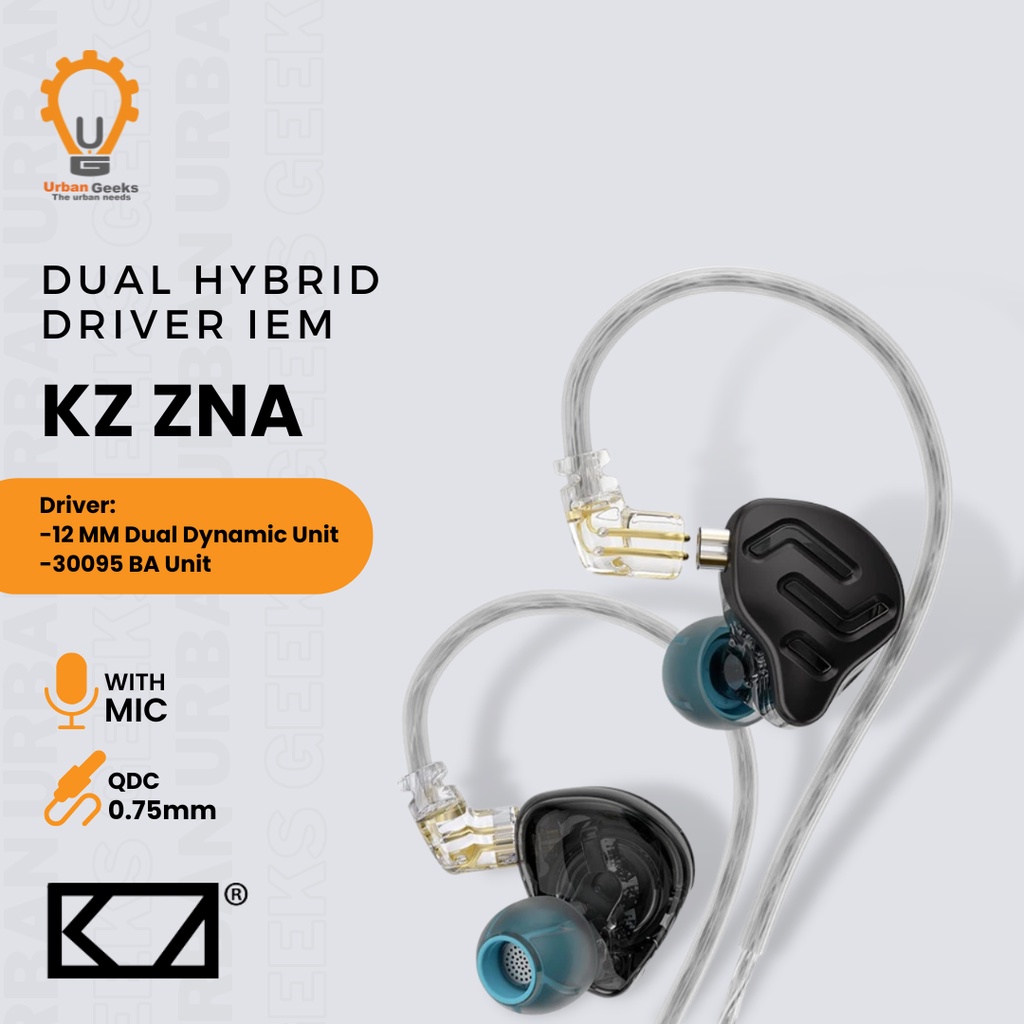 KZ ZNA with Mic DD+BA Hybrid Technology Earphone High Performance