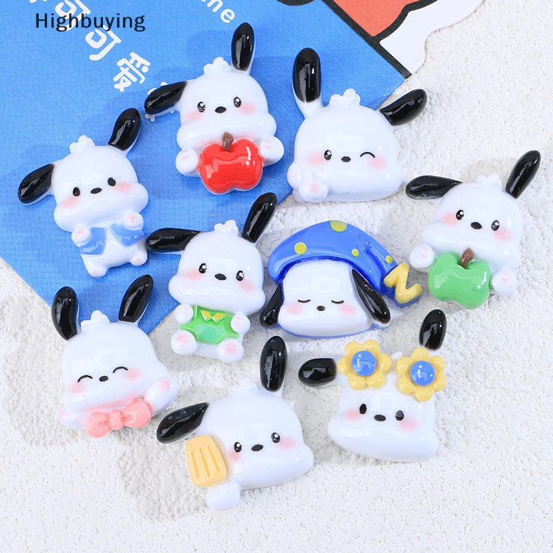 Hbid 10pcs Kawaii Anime Sanrios Pochacco Series Cute Phone Case Resin Patch DIY Resin Aksesoris Kartun Bahan Kerajinan Mainan Glory