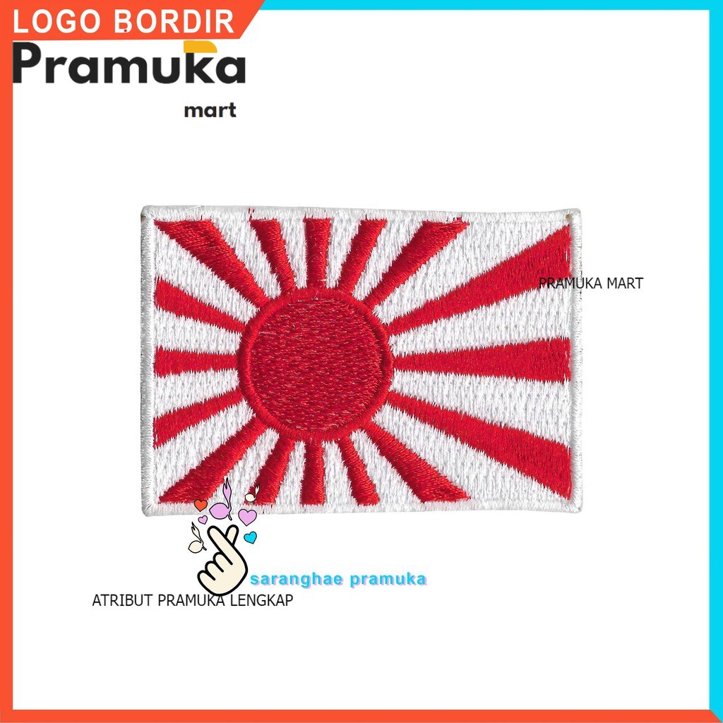 Logo Patch Emblem Bordir Bendera Jepang Nippon Anime Semarang Pramuka