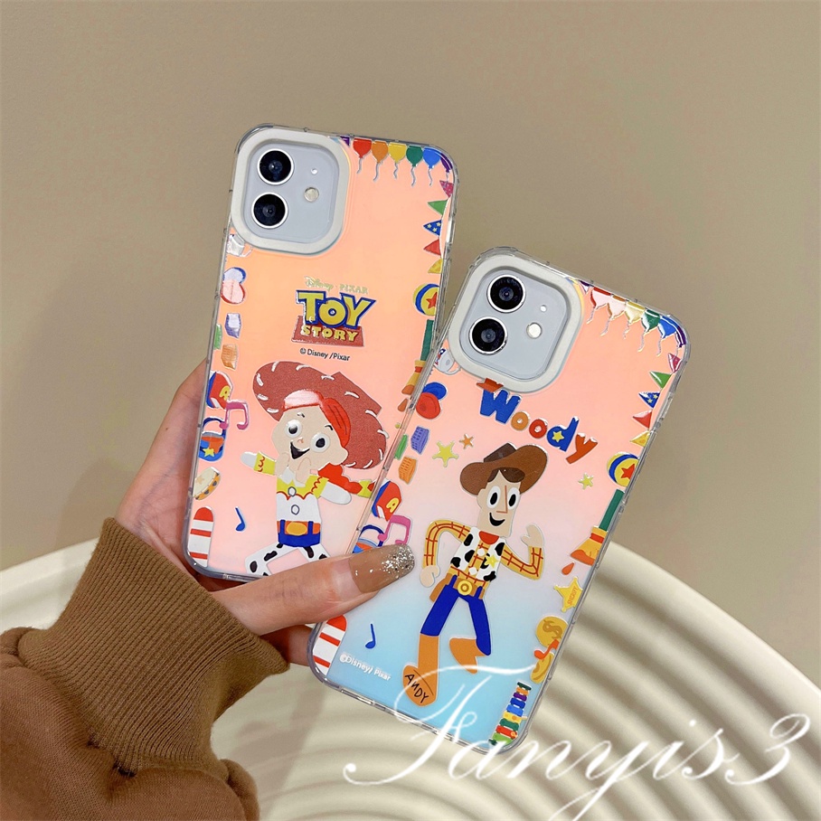 Compatible For IPhone 14 13 12 11 Pro Max X XR Xs Max 8 7 Plus SE 2020 Kompatibel Untuk Toy Story Kartun IMD Laser Gradiasi Ponsel Case TPU Lembut Shockproof Cover Pelindung