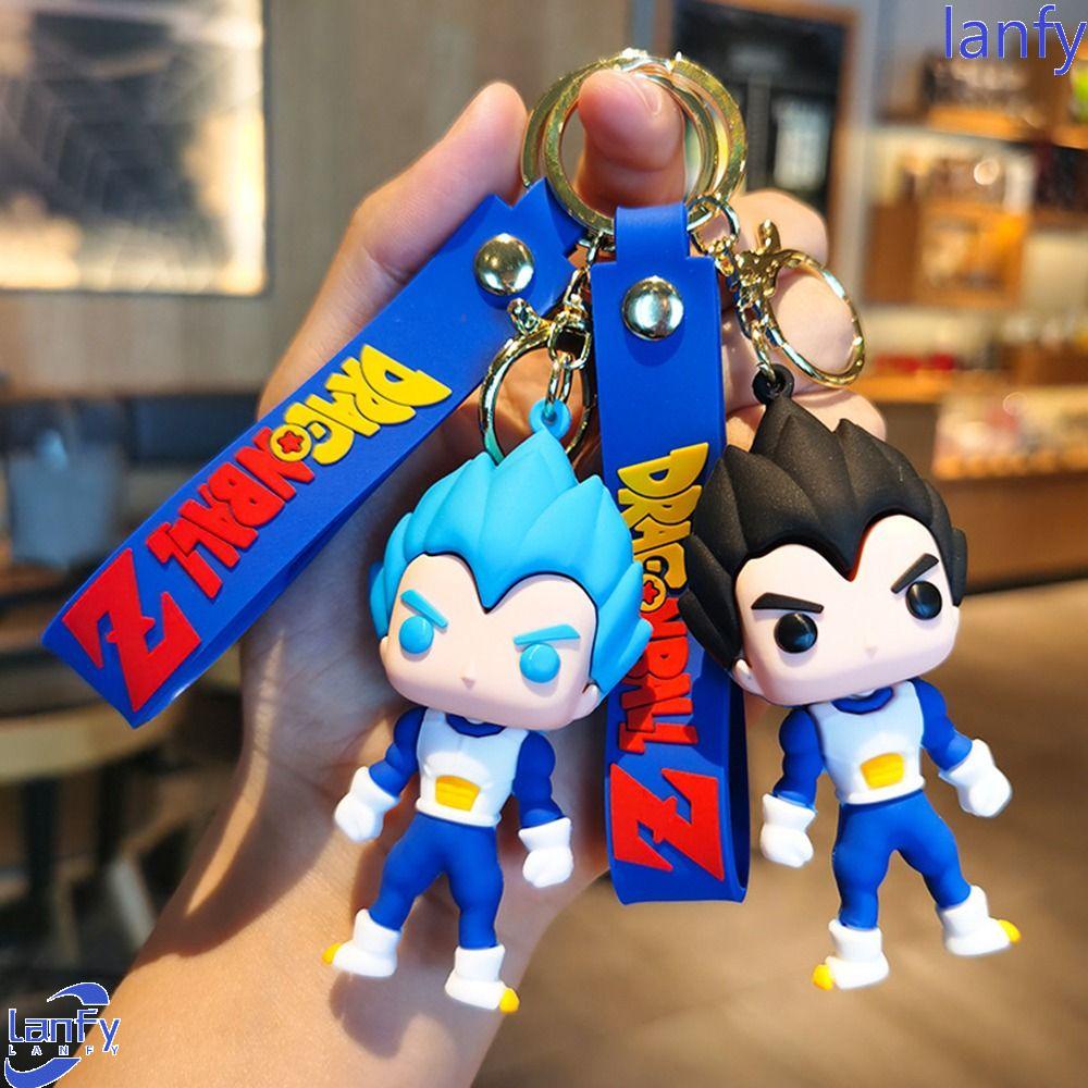 Lanfy Dragon Ball Gantungan Kunci Trendi Lucu Hadiah Hadiah Anime Action Figure Vegeta Kartun Kunci Gesper Son Goku Key Lanyard