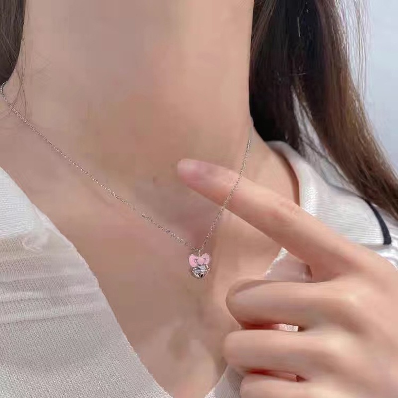 Kalung Ikatan Simpul Lonceng Kecil Bahan Alloy Korea Untuk Anak Perempuan